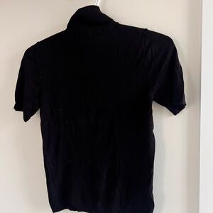 Mango Black Short Sleeve Turtleneck Top